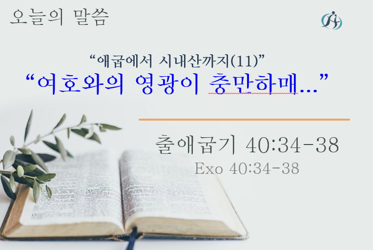 Read more about the article 애굽에서 시내산까지 (11)” 여호와의 영광이 충만하매…  “042824